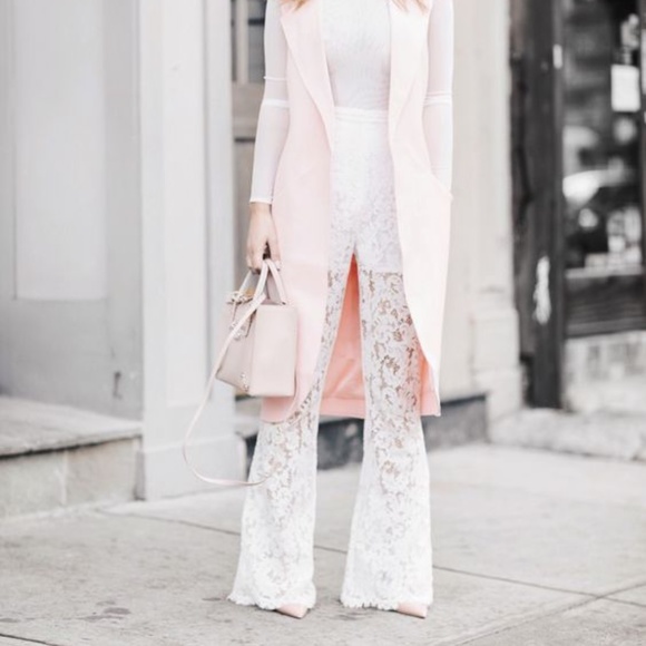 white lace pants outfit